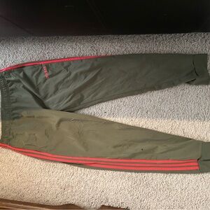 Adidas Green and Red Jogger Sweatpants